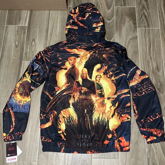 Game Of Thrones House Of The Dragon Windbreaker Jacket Mens Medium Members Only - Picture 9 of 12